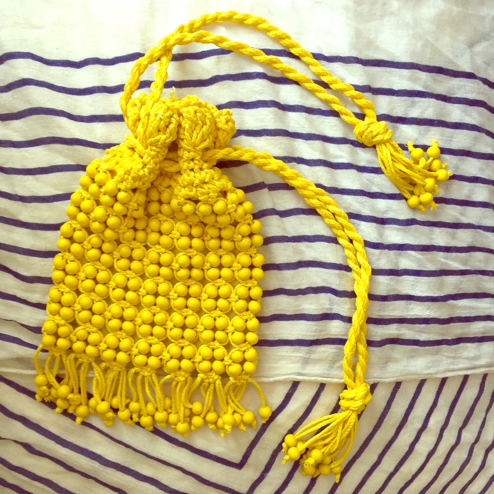 Vintage 1960’s Yellow Beaded Handbag